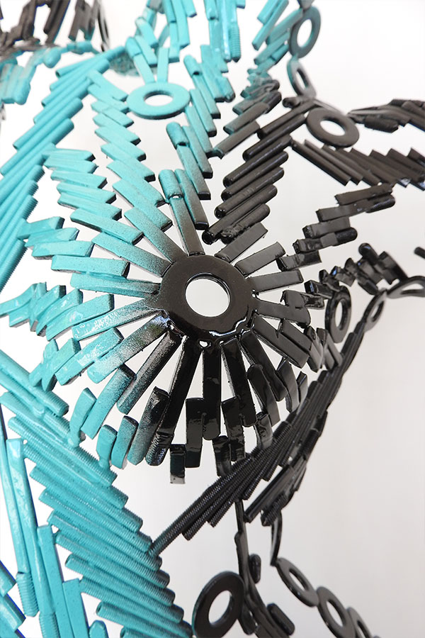 Buste femme  Lolita Couleur Noir et turquoise + vernis brillant Inox - William David