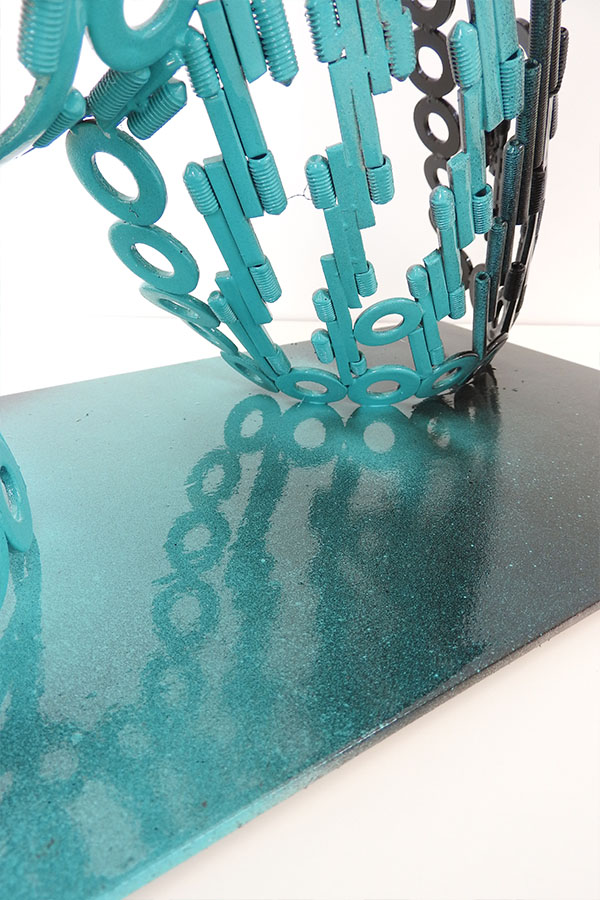Buste femme  Lolita Couleur Noir et turquoise + vernis brillant Inox - William David
