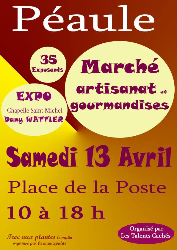 Marché artisanat et gourmandises samedi 13 avril