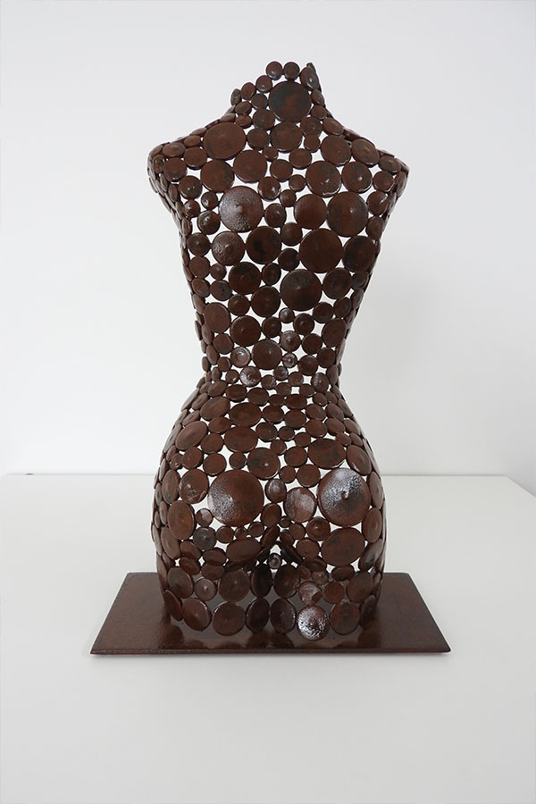 Petit buste femme  Brune Vernis  Acier Corten Vernis - William David