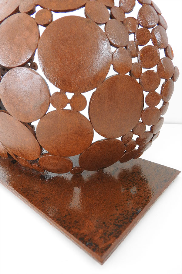 Sculpture chat  Muffin  Vernis brillant Acier Corten - William David