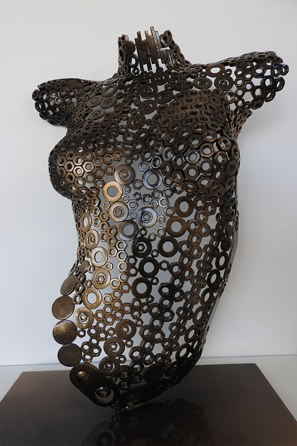  Buste femme interieur Iana  Noir et Or vernis brillant Acier inox - William David