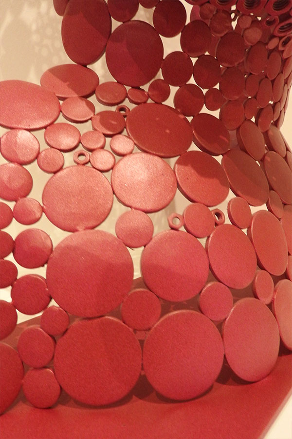  Statue Moai Giorgio  Bordeaux vernis brillant Acier inox