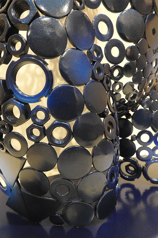  Buste femme  Athena  Bleu et Noir vernis brillant Acier inox