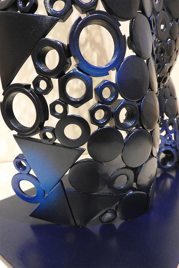  Buste femme  Athena  Bleu et Noir vernis brillant Acier inox