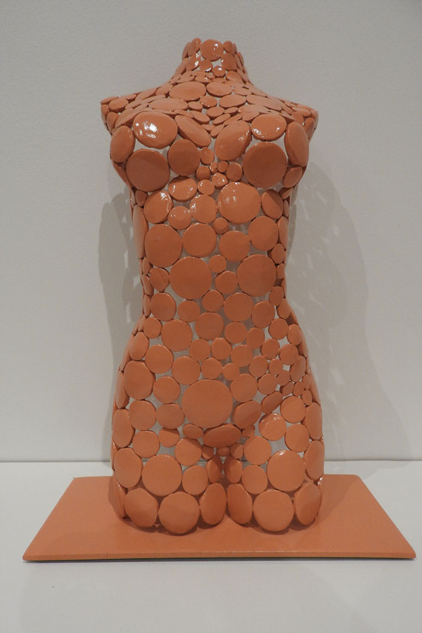  Petit buste  Mentissa   corail et vernis brillant Acier inox