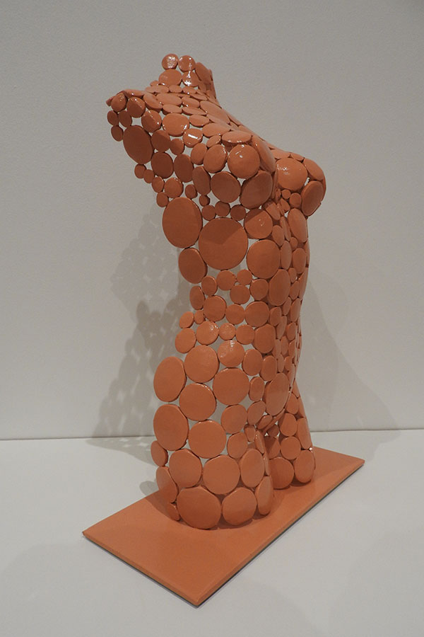  Petit buste  Mentissa   corail et vernis brillant Acier inox