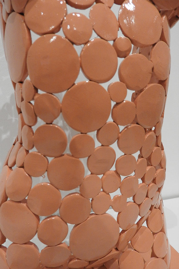  Petit buste  Mentissa   corail et vernis brillant Acier inox