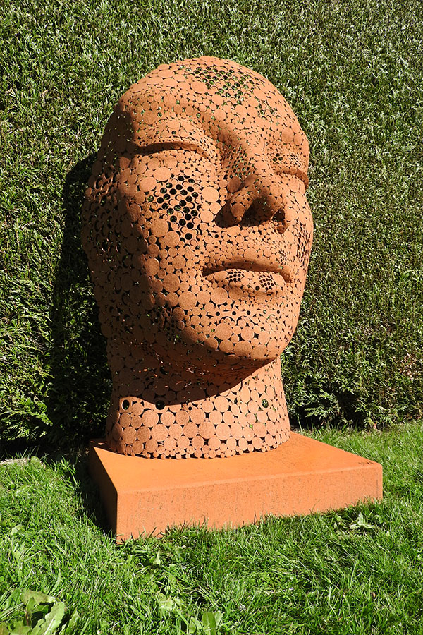 Grand visage exterieur Abelinah   Naturel Acier corten