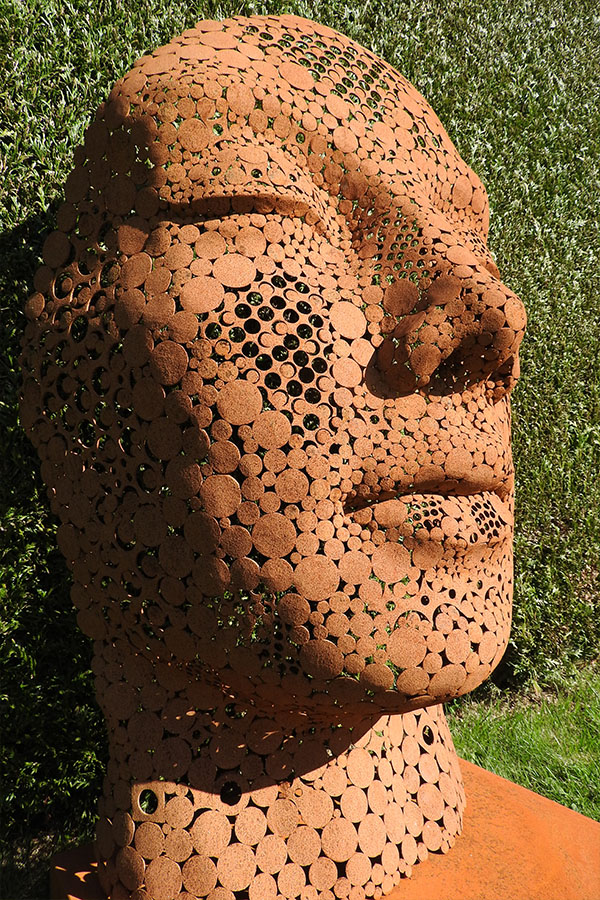 Grand visage exterieur Abelinah   Naturel Acier corten