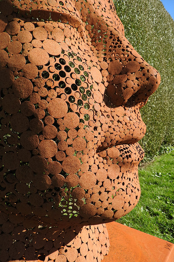 Grand visage exterieur Abelinah   Naturel Acier corten