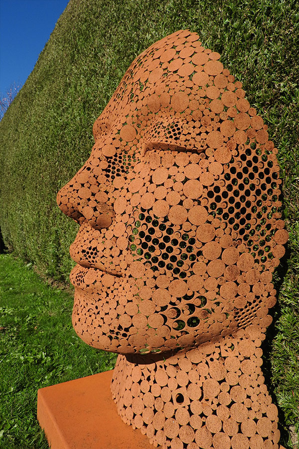 Grand visage exterieur Abelinah   Naturel Acier corten