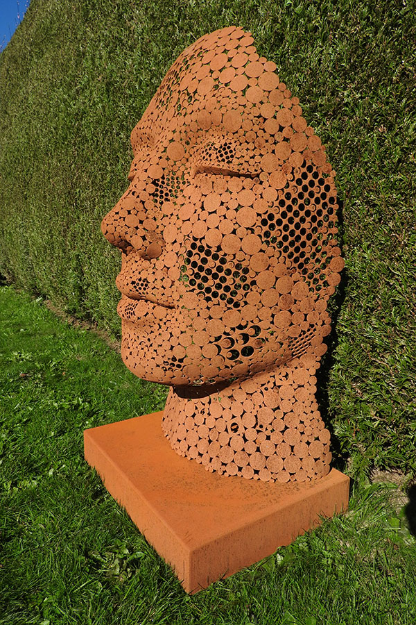 Grand visage exterieur Abelinah   Naturel Acier corten