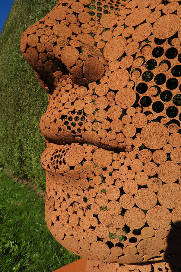 Grand visage exterieur Abelinah   Naturel Acier corten